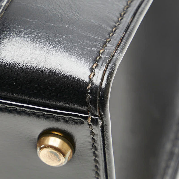 エルメス ドラッグ30 ハンドバッグ ブラック ボックスカーフ レディース HERMES 【中古】