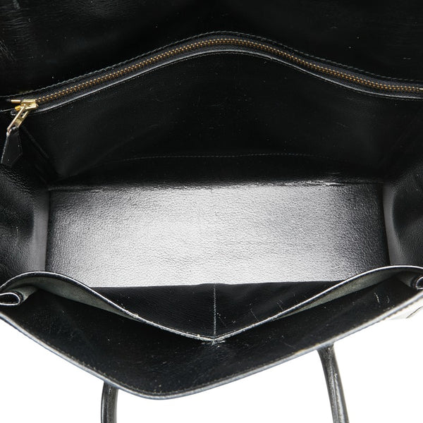 エルメス ドラッグ30 ハンドバッグ ブラック ボックスカーフ レディース HERMES 【中古】