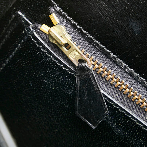 エルメス ドラッグ30 ハンドバッグ ブラック ボックスカーフ レディース HERMES 【中古】