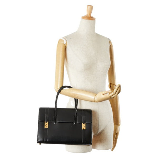 エルメス ドラッグ30 ハンドバッグ ブラック ボックスカーフ レディース HERMES 【中古】