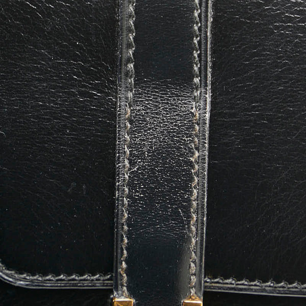 エルメス ドラッグ30 ハンドバッグ ブラック ボックスカーフ レディース HERMES 【中古】