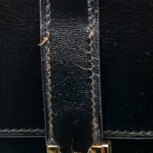 エルメス ドラッグ30 ハンドバッグ ブラック ボックスカーフ レディース HERMES 【中古】