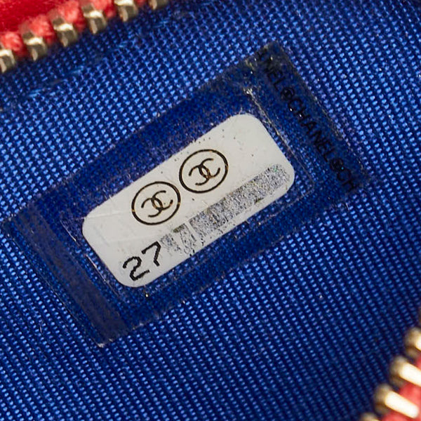 シャネル ココマーク トリコロール ショルダーバッグ ネイビー ホワイト キャビアスキン レディース CHANEL 【中古】