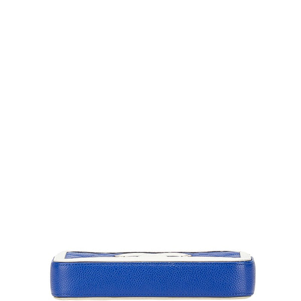 シャネル ココマーク トリコロール ショルダーバッグ ネイビー ホワイト キャビアスキン レディース CHANEL 【中古】