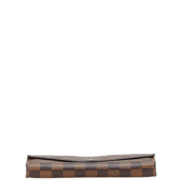ルイ ヴィトン ダミエ ポルトフォイユ サラ 長財布 N63209 ブラウン PVC レザー レディース LOUIS VUITTON 【中古】