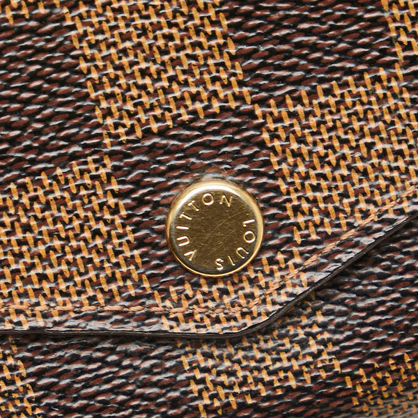 ルイ ヴィトン ダミエ ポルトフォイユ サラ 長財布 N63209 ブラウン PVC レザー レディース LOUIS VUITTON 【中古】