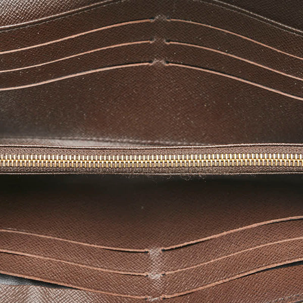 ルイ ヴィトン ダミエ ポルトフォイユ サラ 長財布 N63209 ブラウン PVC レザー レディース LOUIS VUITTON 【中古】