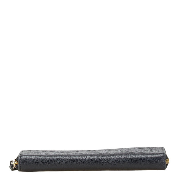 ルイ ヴィトン モノグラム アンプラント ポルトフォイユ クレマンス 長財布 M60171 ノワール ブラック レザー レディース LOUIS VUITTON 【中古】