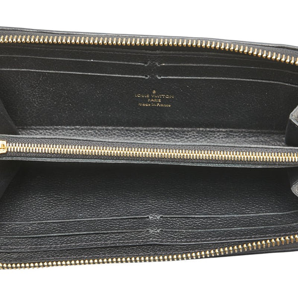 ルイ ヴィトン モノグラム アンプラント ポルトフォイユ クレマンス 長財布 M60171 ノワール ブラック レザー レディース LOUIS VUITTON 【中古】