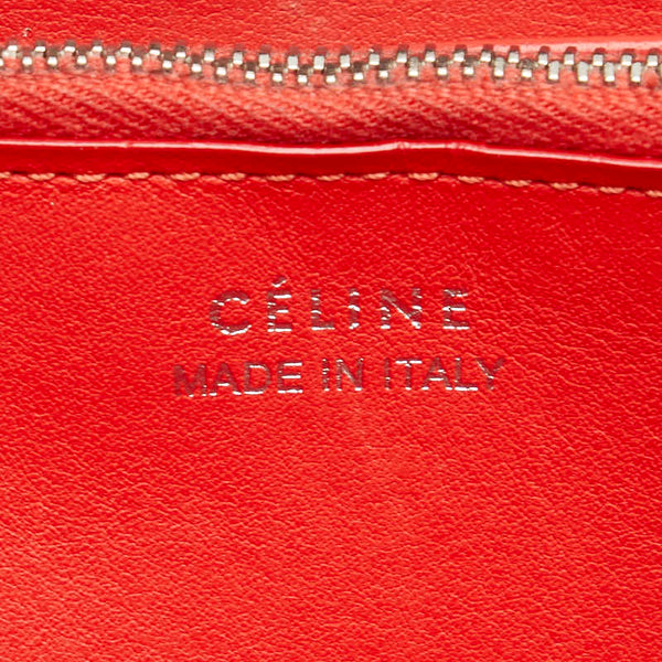 セリーヌ ロゴ 長財布 ブラウン レザー レディース CELINE 【中古】