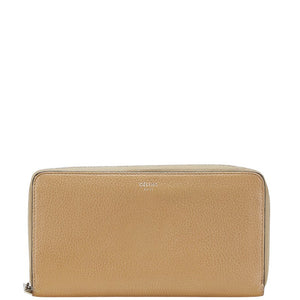 セリーヌ ロゴ 長財布 ブラウン レザー レディース CELINE 【中古】