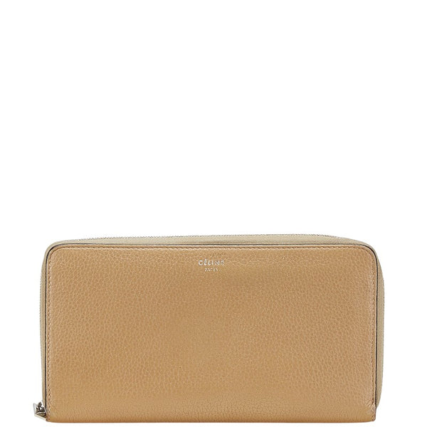 セリーヌ ロゴ 長財布 ブラウン レザー レディース CELINE 【中古】