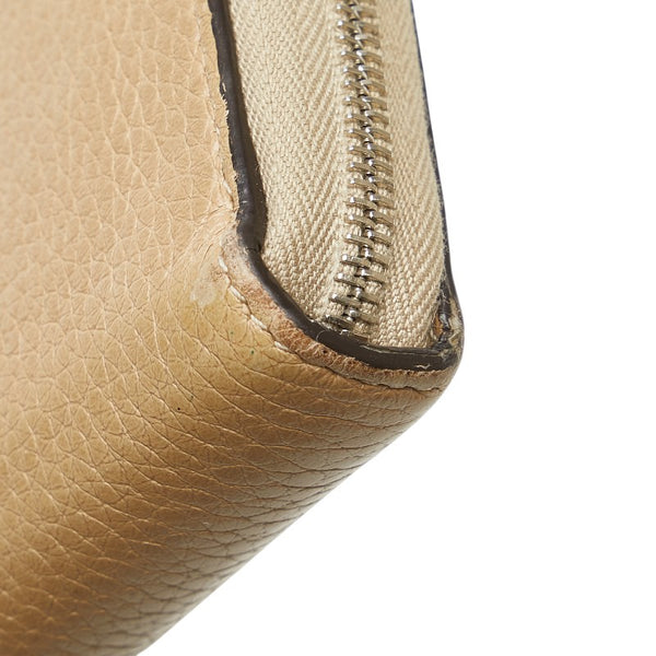 セリーヌ ロゴ 長財布 ブラウン レザー レディース CELINE 【中古】