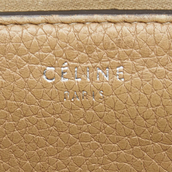 セリーヌ ロゴ 長財布 ブラウン レザー レディース CELINE 【中古】