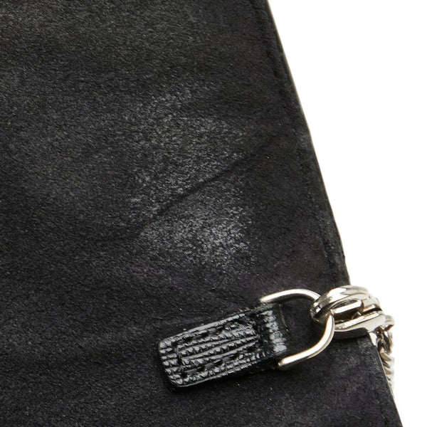 フェンディ カーリト スタッズ ショルダーバッグ ブラック レザー レディース FENDI 【中古】