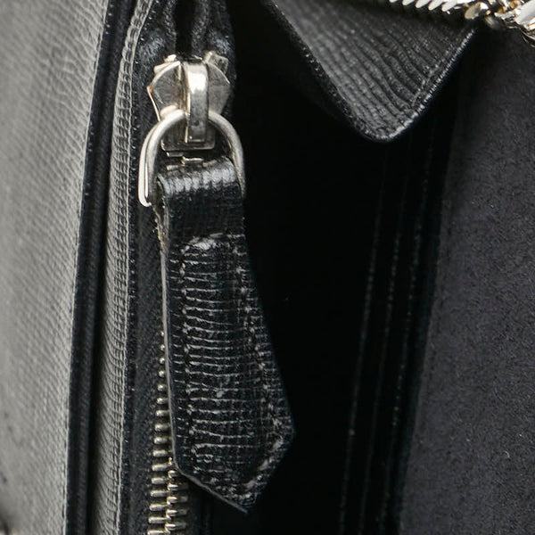 フェンディ カーリト スタッズ ショルダーバッグ ブラック レザー レディース FENDI 【中古】