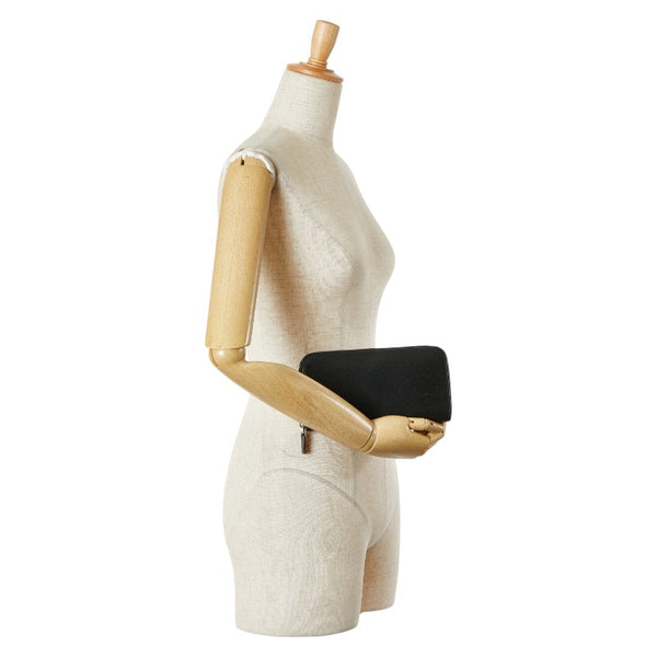 プラダ ロゴ サフィアーノ 長財布 ブラック レザー レディース PRADA 【中古】
