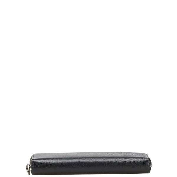 プラダ ロゴ サフィアーノ 長財布 ブラック レザー レディース PRADA 【中古】