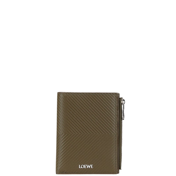 ロエベ スリム コンパクトウォレット 二つ折り財布 C779W73X01 カーキグリーン クラシックカーフ メンズ LOEWE 【中古】