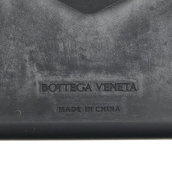 ボッテガヴェネタ イントレチャート 二つ折り財布 ブラック ラバー レディース BOTTEGAVENETA 【中古】