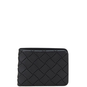 ボッテガヴェネタ イントレチャート 二つ折り財布 ブラック ラバー レディース BOTTEGAVENETA 【中古】