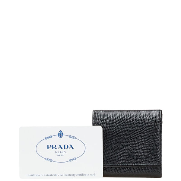 プラダ コインケース 小銭入れ 2M1287 ブラック サフィアーノ レザー メンズ PRADA 【中古】