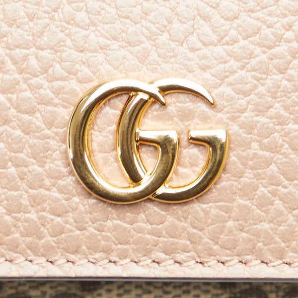 グッチ GGスプリーム GGマーモント 6連 キーケース 456118 ベージュ ピンク レザー PVC レディース GUCCI 【中古】