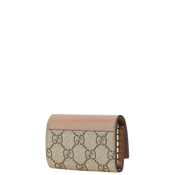 グッチ GGスプリーム GGマーモント 6連 キーケース 456118 ベージュ ピンク レザー PVC レディース GUCCI 【中古】