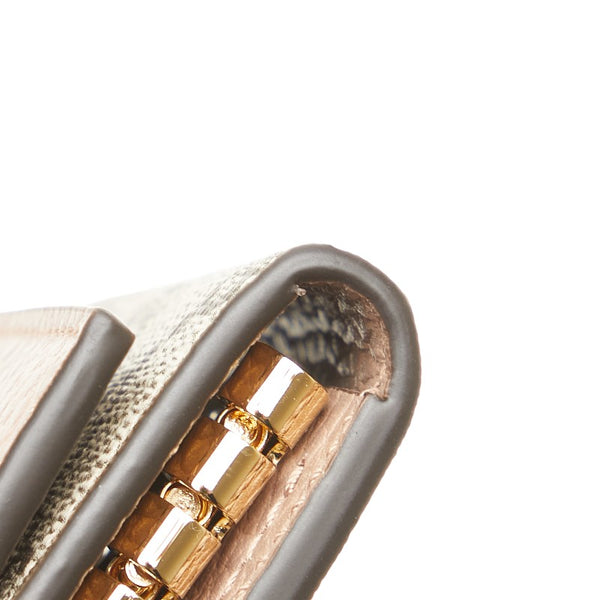 グッチ GGスプリーム GGマーモント 6連 キーケース 456118 ベージュ ピンク レザー PVC レディース GUCCI 【中古】