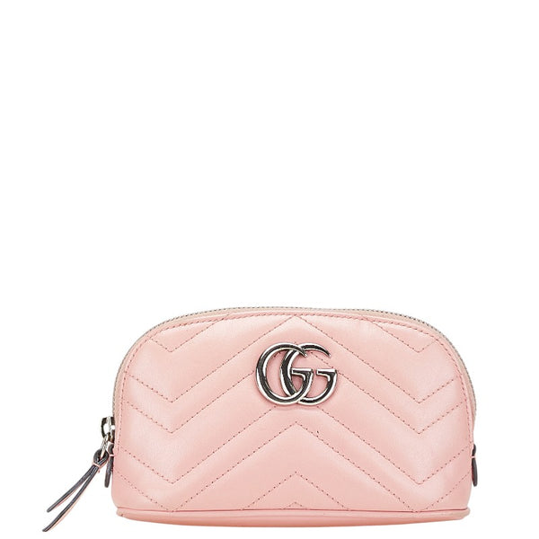 グッチ GGマーモント ポーチ 625544 ピンク レザー レディース GUCCI 【中古】