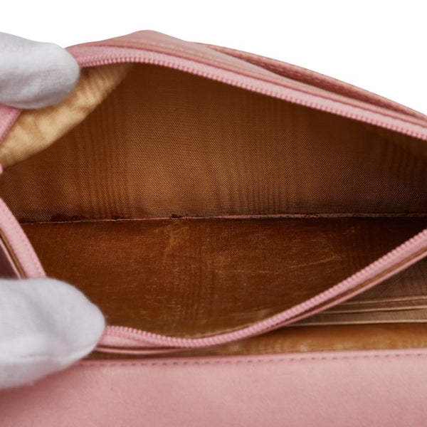 シャネル ココマーク チェーン ショルダーウォレット ピンク キャビアスキン レディース CHANEL 【中古】