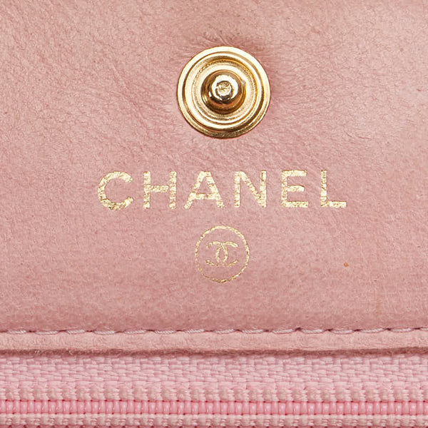 シャネル ココマーク チェーン ショルダーウォレット ピンク キャビアスキン レディース CHANEL 【中古】