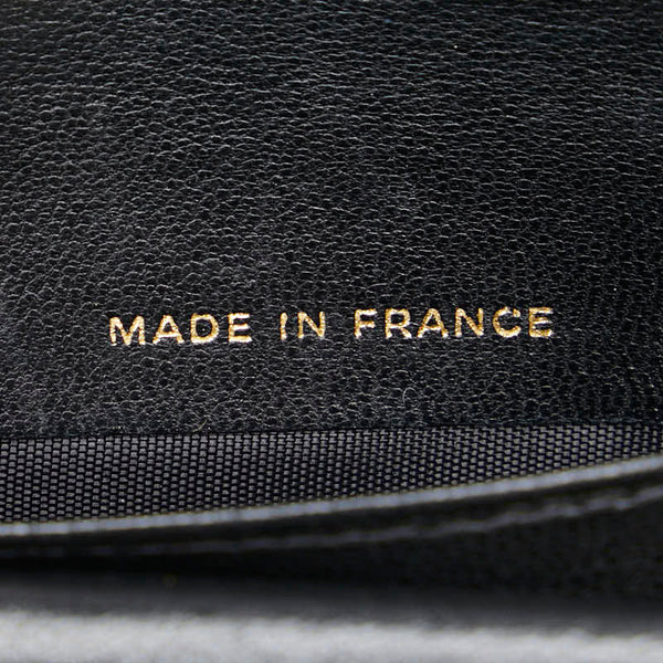 シャネル ココマーク がま口 二つ折り財布 ブラック キャビアスキン レディース CHANEL 【中古】