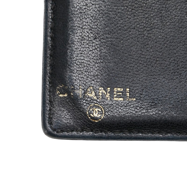 シャネル ココマーク がま口 二つ折り財布 ブラック キャビアスキン レディース CHANEL 【中古】