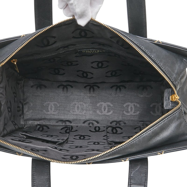 シャネル マトラッセ ワイルドステッチ ココマーク ハンドバッグ トートバッグ ブラック レザー レディース CHANEL 【中古】
