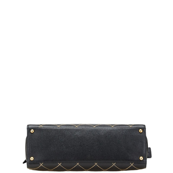 シャネル マトラッセ ワイルドステッチ ココマーク ハンドバッグ トートバッグ ブラック レザー レディース CHANEL 【中古】