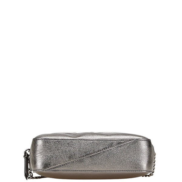 ジミーチュウ バルティ 斜め掛け チェーン ショルダーバッグ シルバー レザー レディース JIMMY CHOO 【中古】