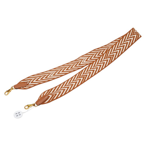 エルメス バンドリエール サングル ジグザグ ショルダーストラップ ブラウン ゴールド スイフト トワル レディース HERMES 【中古】