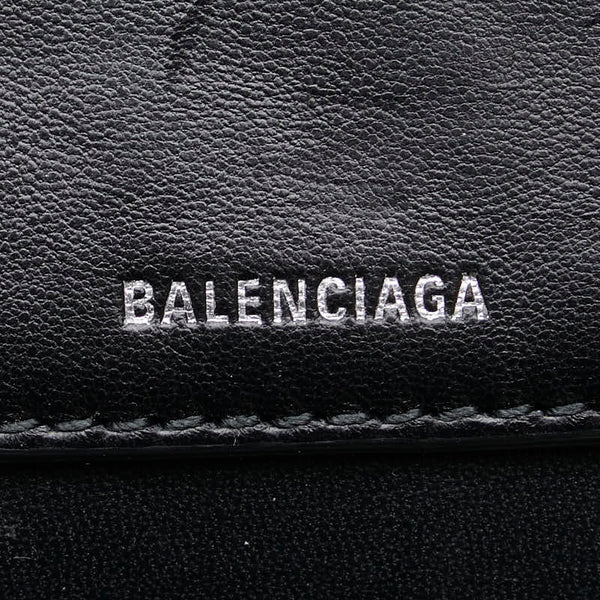 バレンシアガ Bロゴ 三つ折り財布 580037 ブラック レザー メンズ BALENCIAGA 【中古】