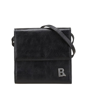 バレンシアガ Bロゴ 三つ折り財布 580037 ブラック レザー メンズ BALENCIAGA 【中古】