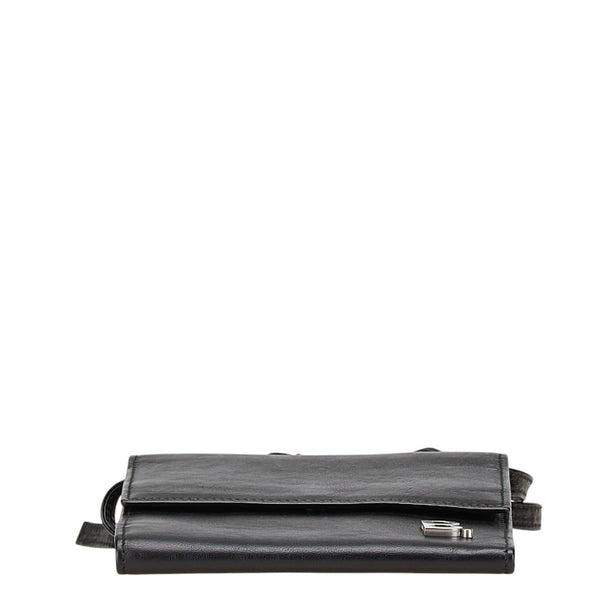 バレンシアガ Bロゴ 三つ折り財布 580037 ブラック レザー メンズ BALENCIAGA 【中古】