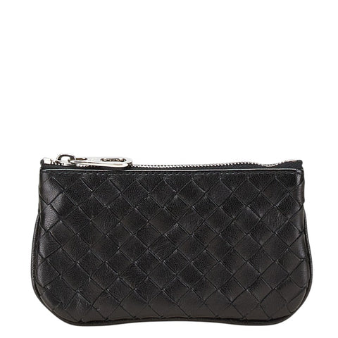 ボッテガヴェネタ イントレチャート コインケース ブラック レザー メンズ BOTTEGAVENETA 【中古】