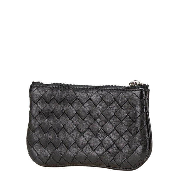 ボッテガヴェネタ イントレチャート コインケース ブラック レザー メンズ BOTTEGAVENETA 【中古】