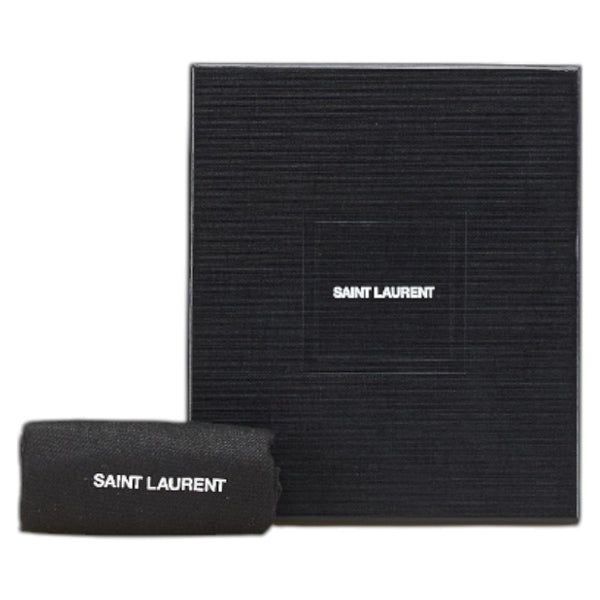 サンローラン YSLロゴ 二つ折り財布 ブラック レザー レディース SAINT LAURENT 【中古】