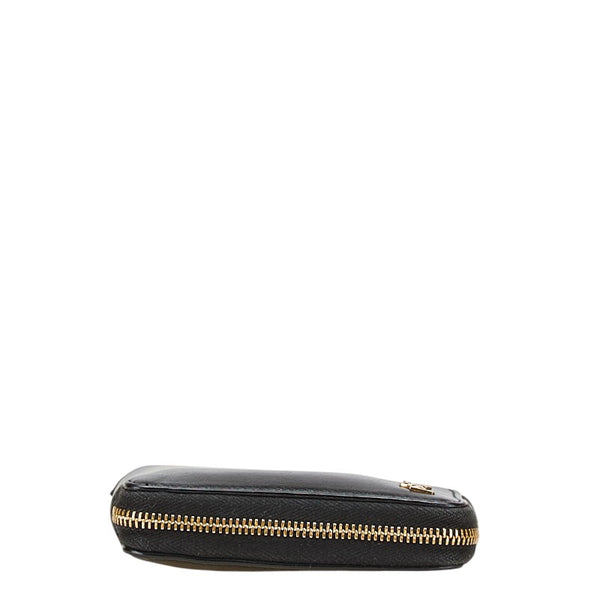 サンローラン YSLロゴ 二つ折り財布 ブラック レザー レディース SAINT LAURENT 【中古】
