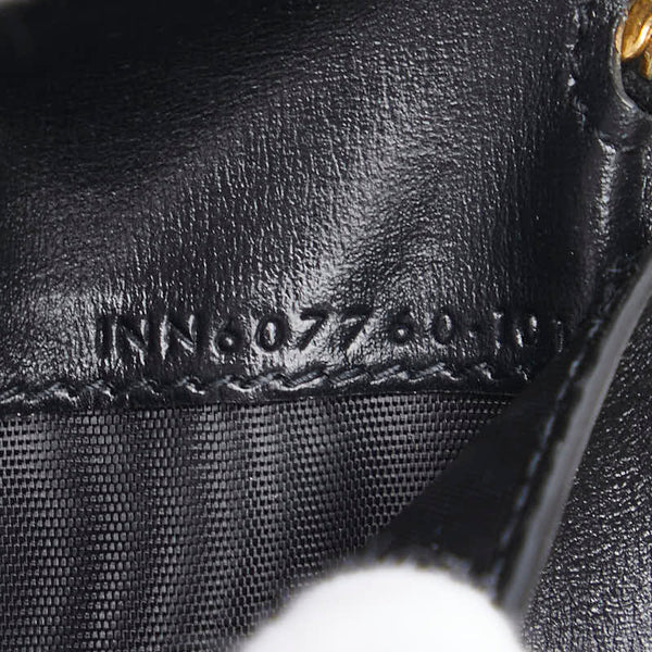 サンローラン YSLロゴ 二つ折り財布 ブラック レザー レディース SAINT LAURENT 【中古】