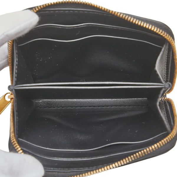 ボッテガヴェネタ イントレチャート コンパクト財布 ブラック レザー メンズ BOTTEGAVENETA 【中古】