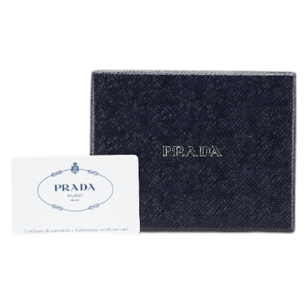 プラダ 二つ折り財布 1ML018 ブラック レザー レディース PRADA 【中古】