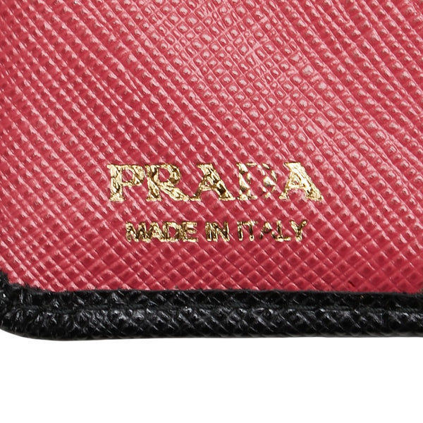 プラダ 二つ折り財布 1ML018 ブラック レザー レディース PRADA 【中古】