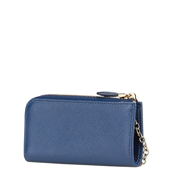 プラダ コインケース キーケース ブルー レザー レディース PRADA 【中古】
